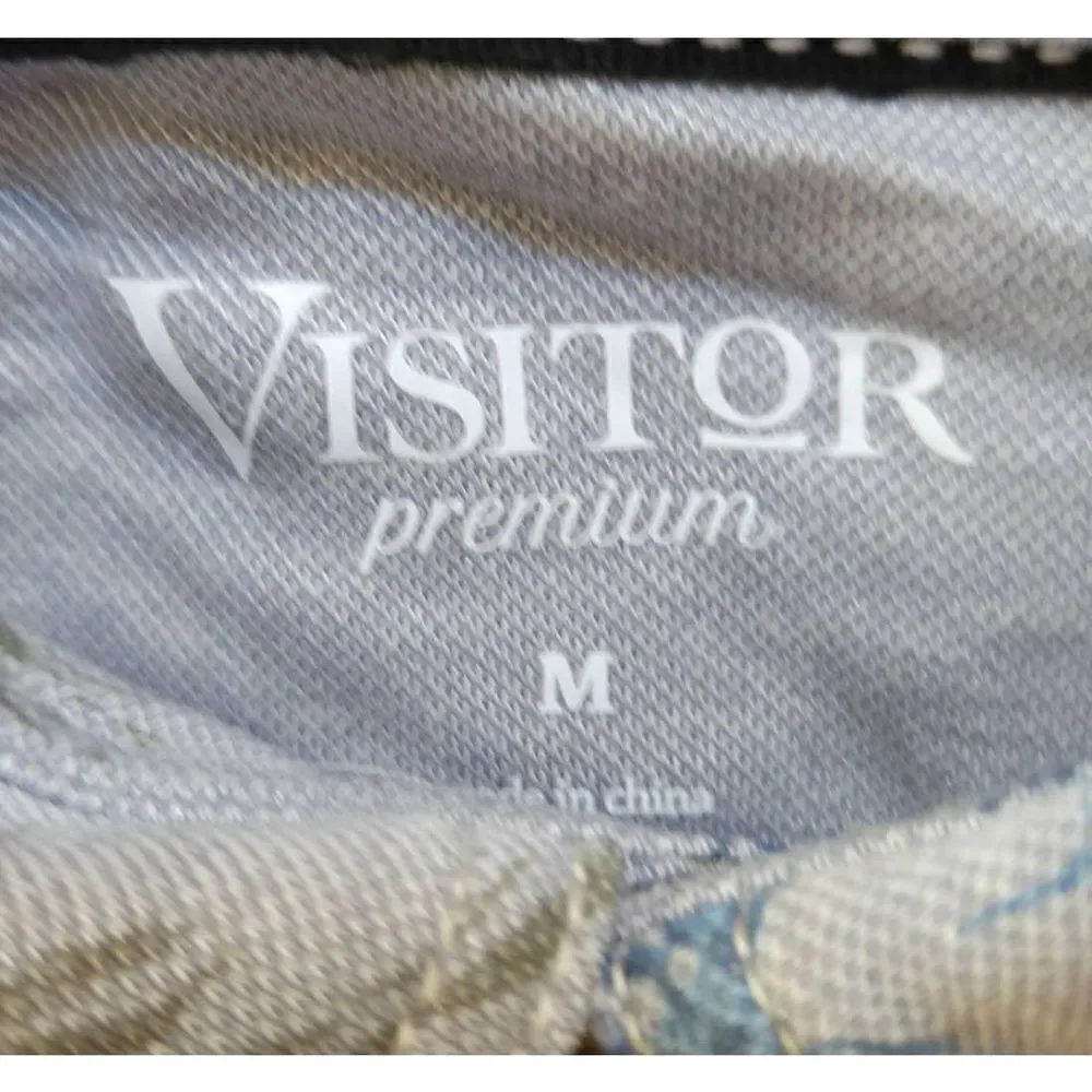 Visitor Premium Fish Print Polo Gray Medium